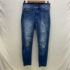 JUDY BLUE Mid-Rise Destroyed Skinny Fit Blue‎ Jeans 5/27